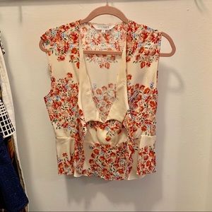 Intermix tie front peplum top